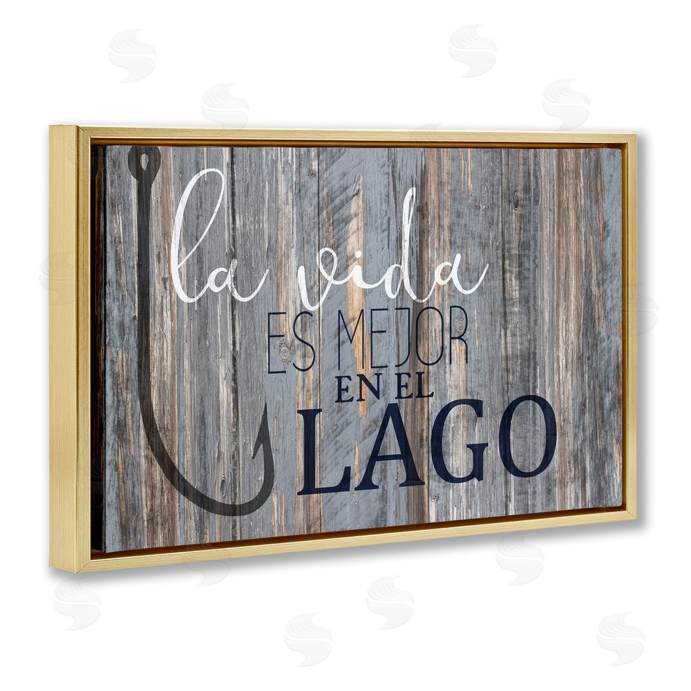 Kim Allen Mejor en el Lago Azul Gold Floating Frame Canvas Wall Art Print