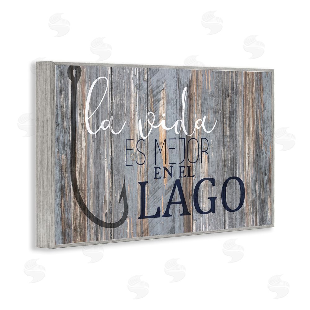 Kim Allen Mejor en el Lago Azul Gray Framed Giclee Wall Art Print