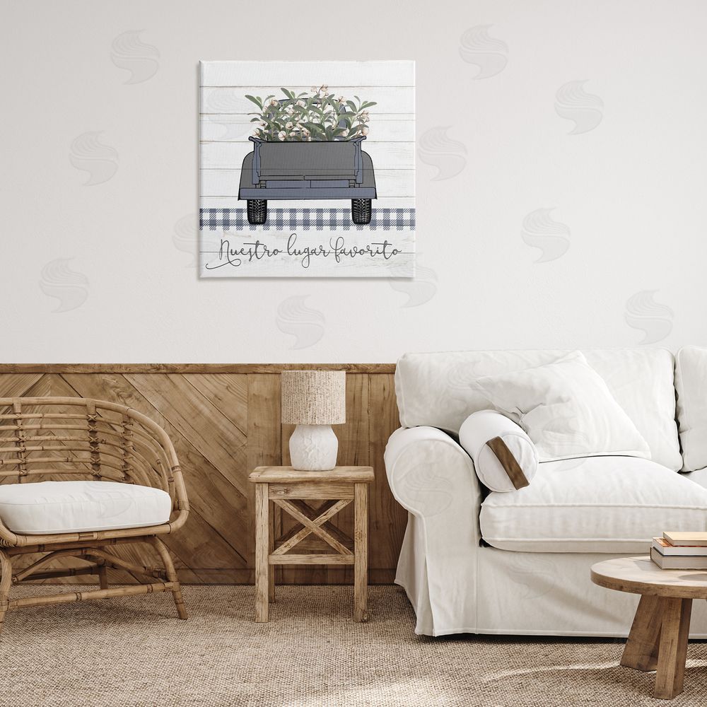 Kim Allen Nuestro Lugar Favorito con Camión Canvas Wall Art Print in Room