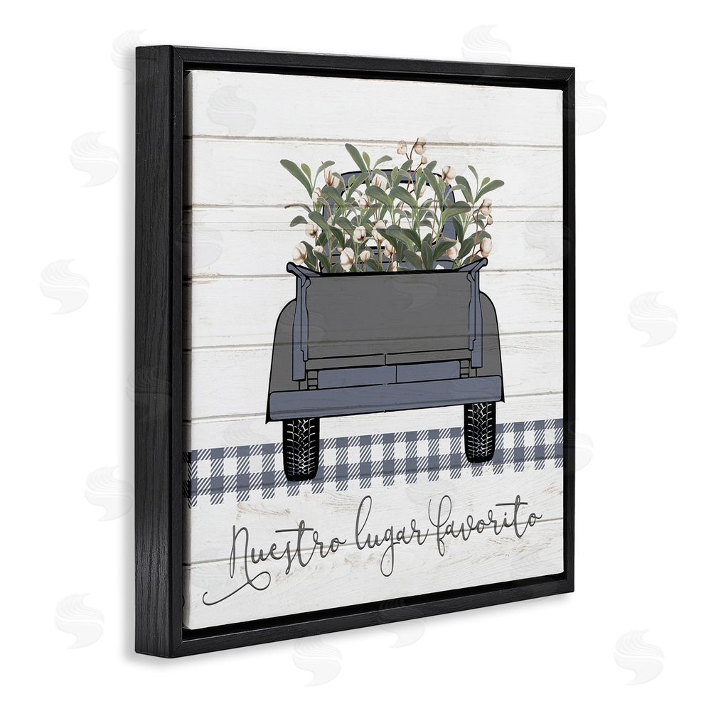 Kim Allen Nuestro Lugar Favorito con Camión Black Floating Frame Canvas Wall Art Print