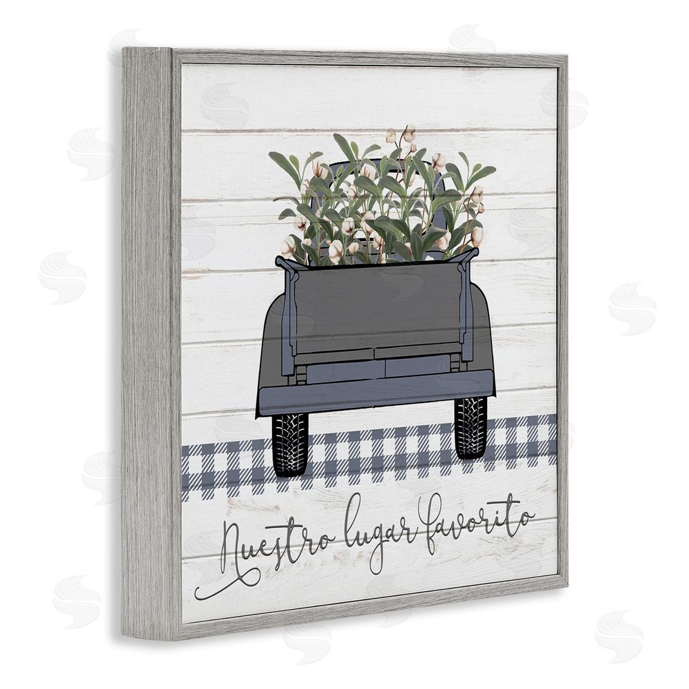 Kim Allen Nuestro Lugar Favorito con Camión Gray Framed Giclee Wall Art Print