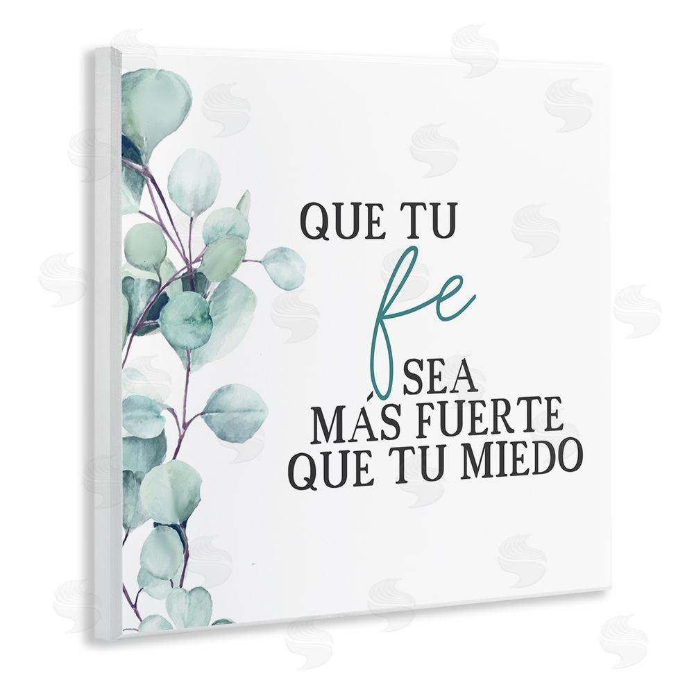 Kim Allen Que Tu Fe Sea Más Fuerte Wooden Wall Plaque Art Print