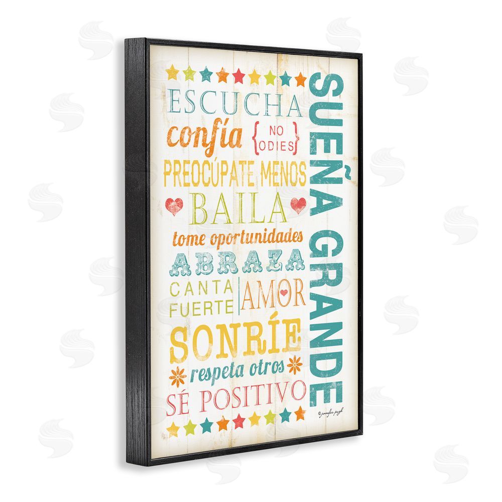 Jennifer Pugh Sueña Grande Frases Positivas Black Framed Giclee Wall Art Print