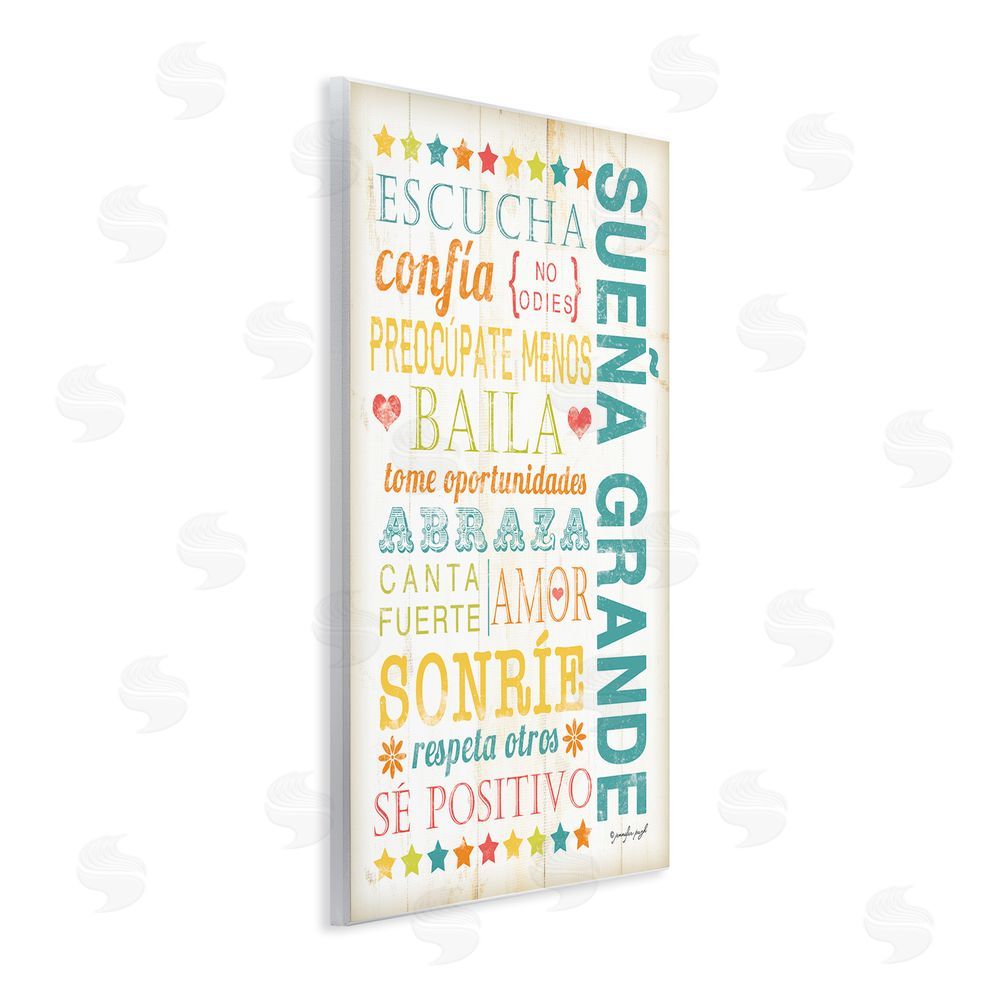 Jennifer Pugh Sueña Grande Frases Positivas Wooden Wall Plaque Art Print
