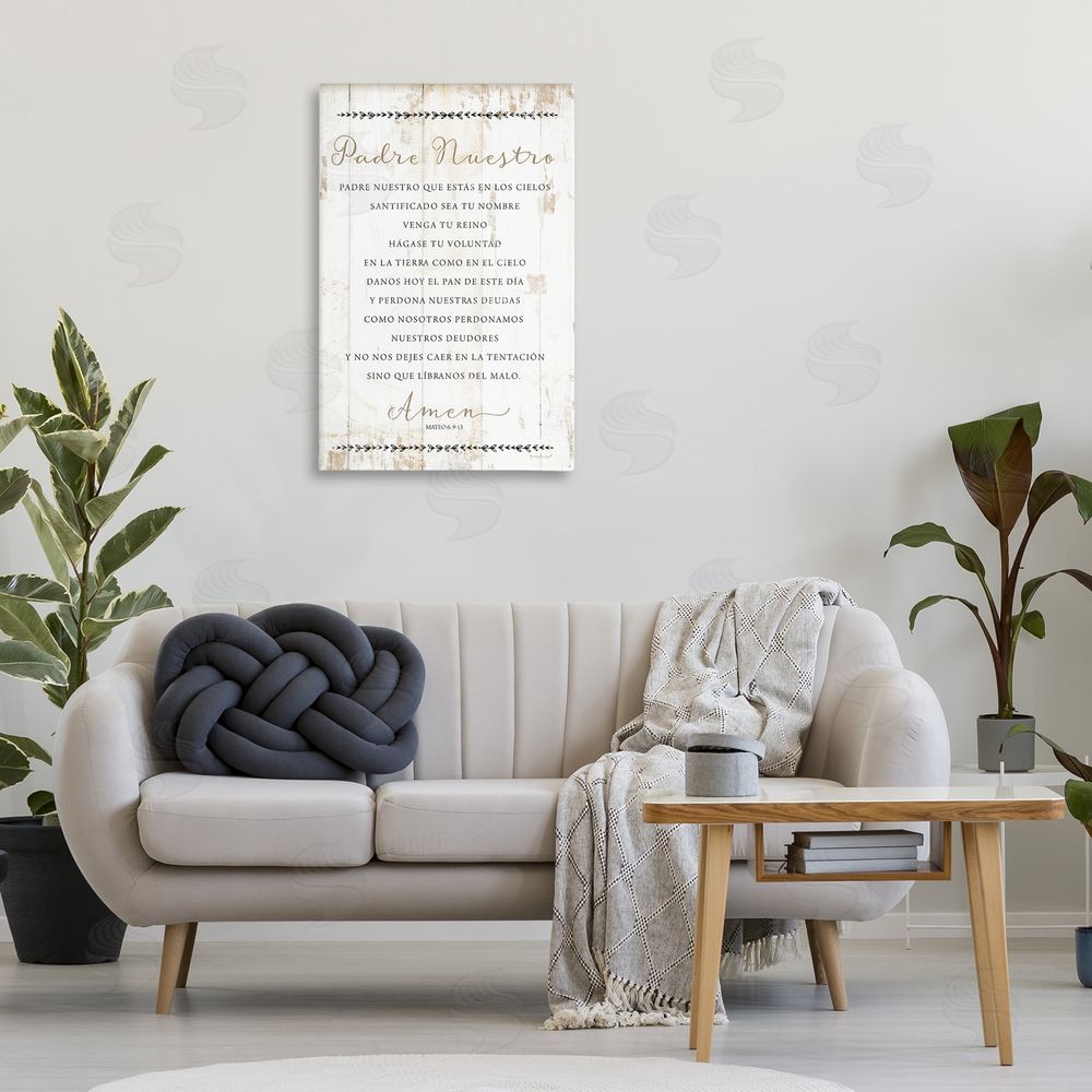 Jennifer Pugh Padre Nuestro Oración Canvas Wall Art Print in Room