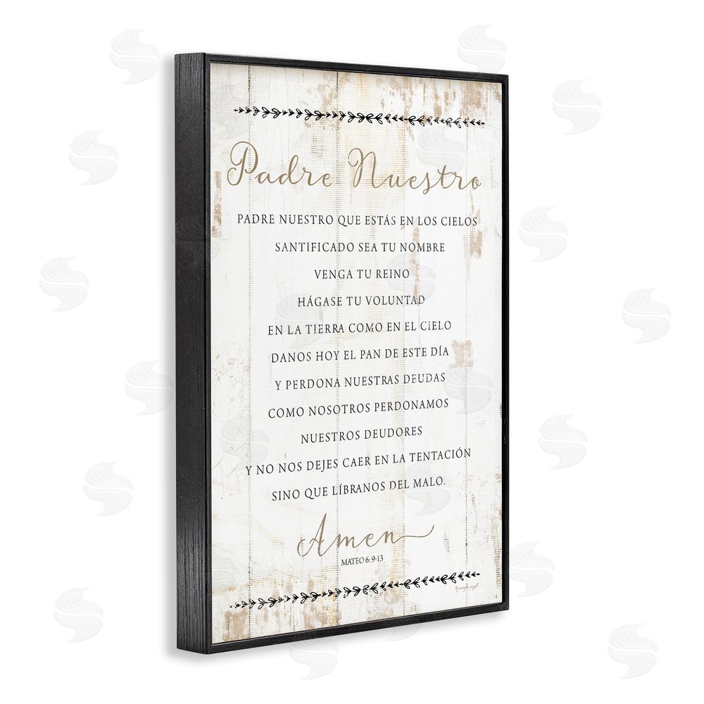 Jennifer Pugh Padre Nuestro Oración Black Framed Giclee Wall Art Print