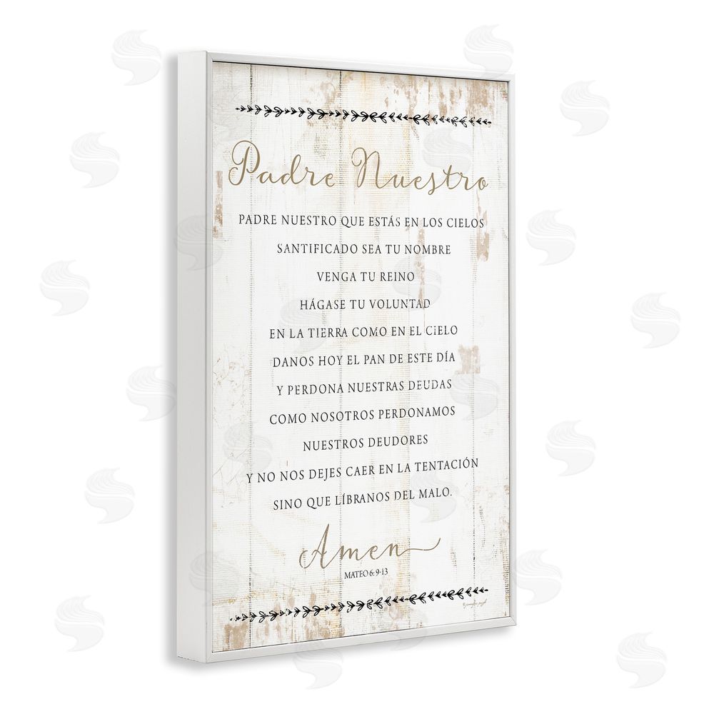 Jennifer Pugh Padre Nuestro Oración White Framed Giclee Wall Art Print