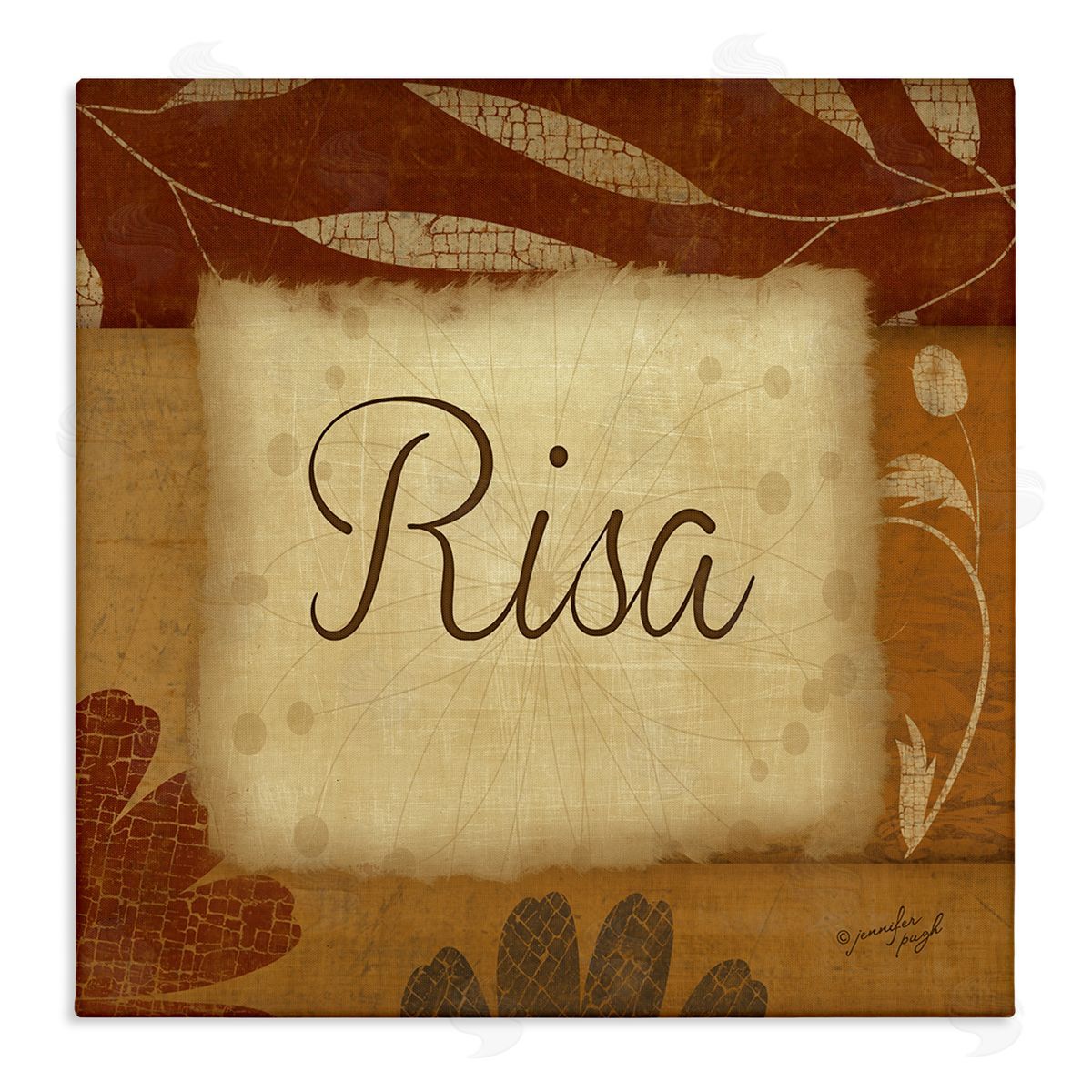 Jennifer Pugh Risa con Flores Tradicionales Canvas Wall Art Print