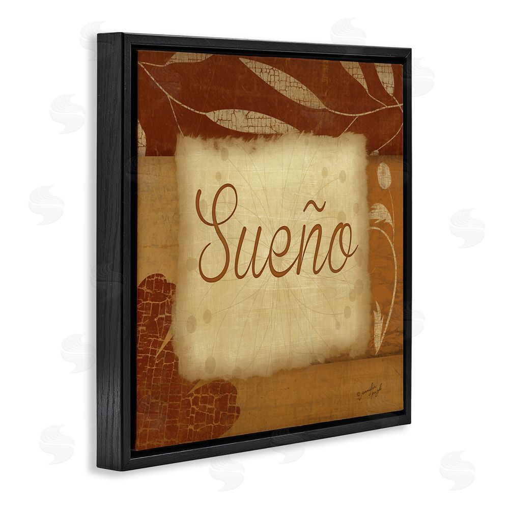 Jennifer Pugh Sueño con Flores Tradicionales Black Floating Frame Canvas Wall Art Print