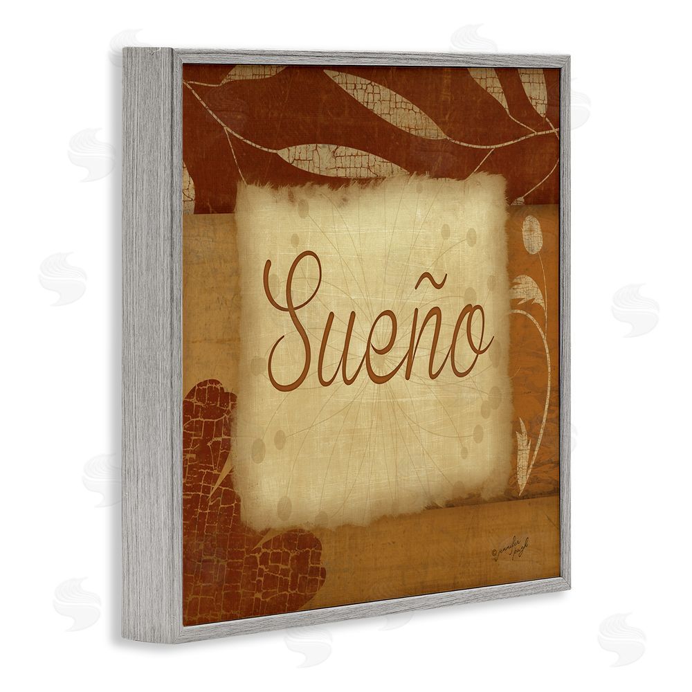 Jennifer Pugh Sueño con Flores Tradicionales Gray Framed Giclee Wall Art Print