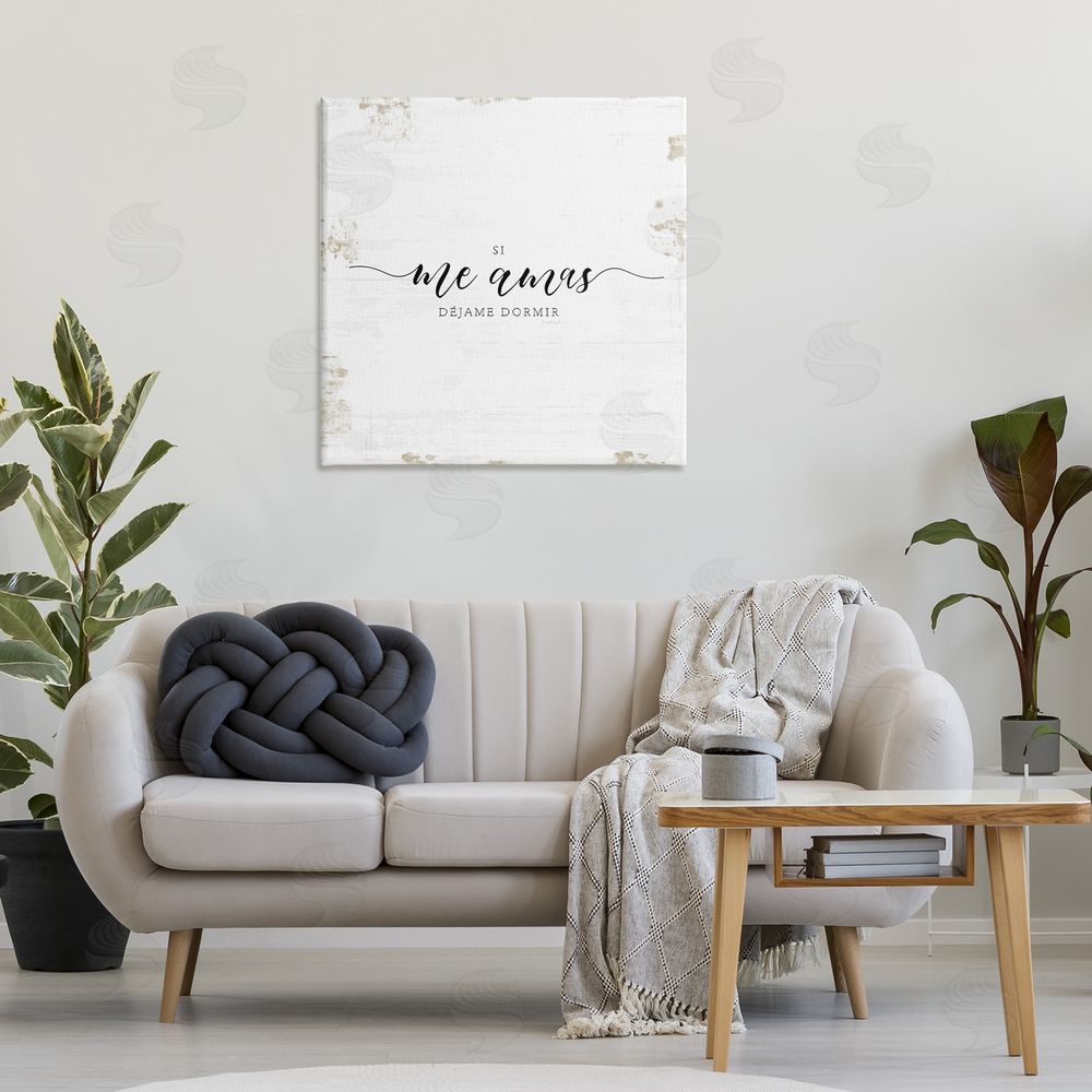 Jennifer Pugh Si Me Amas Déjame Dormir Canvas Wall Art Print in Room