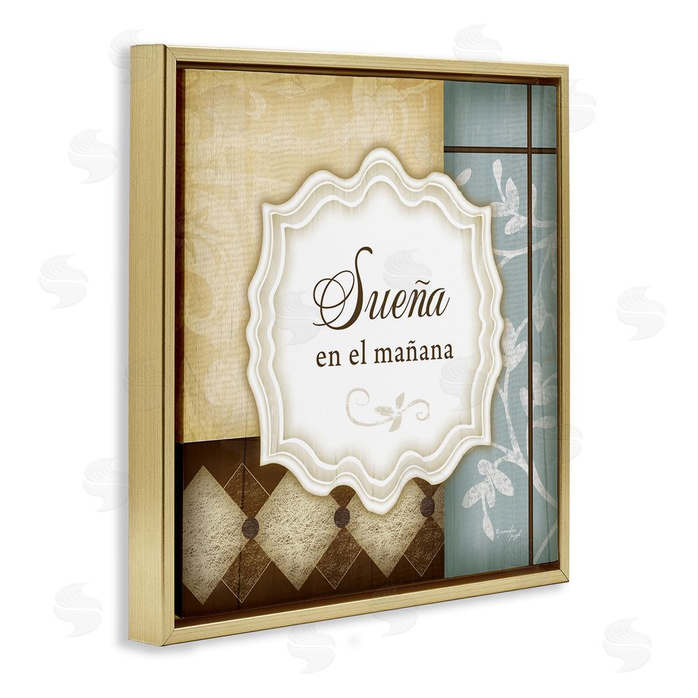 Jennifer Pugh Sueña en el Mañana Gold Floating Frame Canvas Wall Art Print