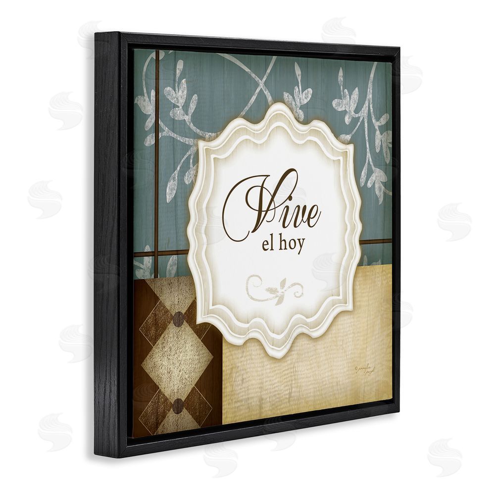 Jennifer Pugh Vive el Hoy Tradicional Black Floating Frame Canvas Wall Art Print
