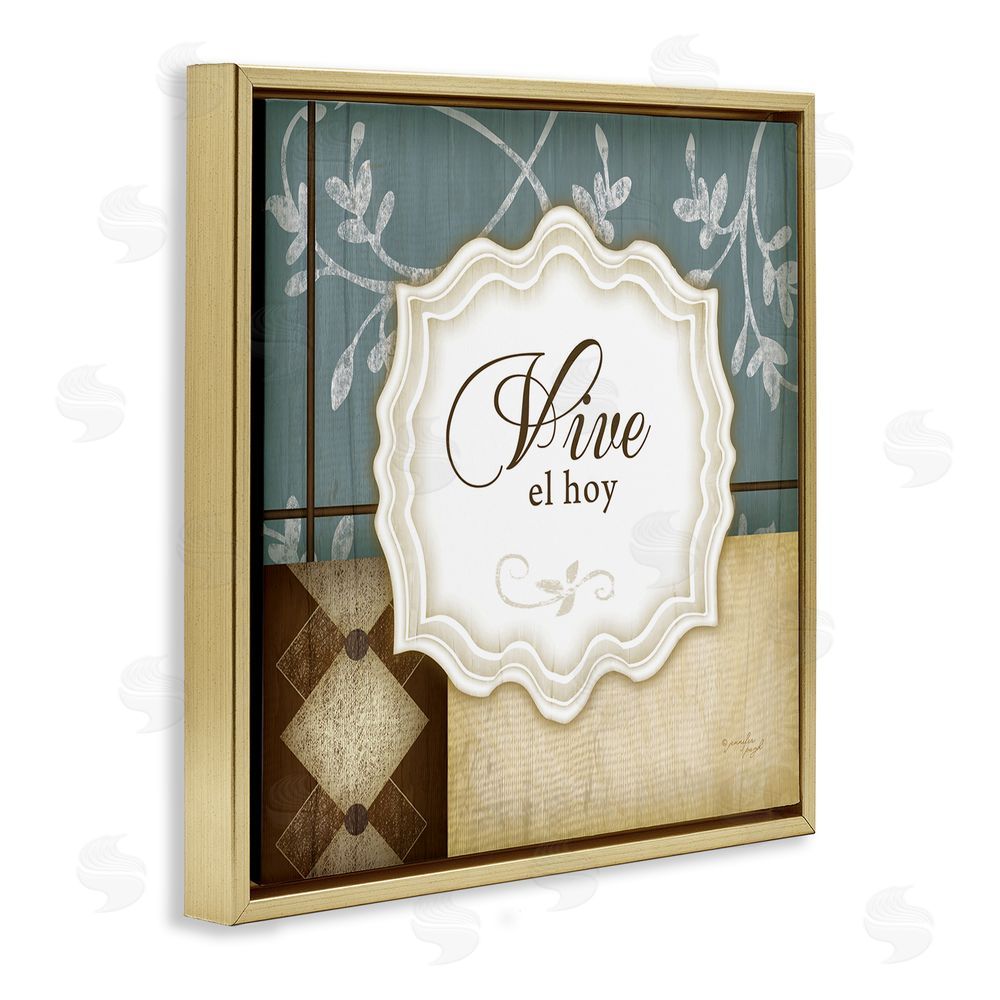 Jennifer Pugh Vive el Hoy Tradicional Gold Floating Frame Canvas Wall Art Print