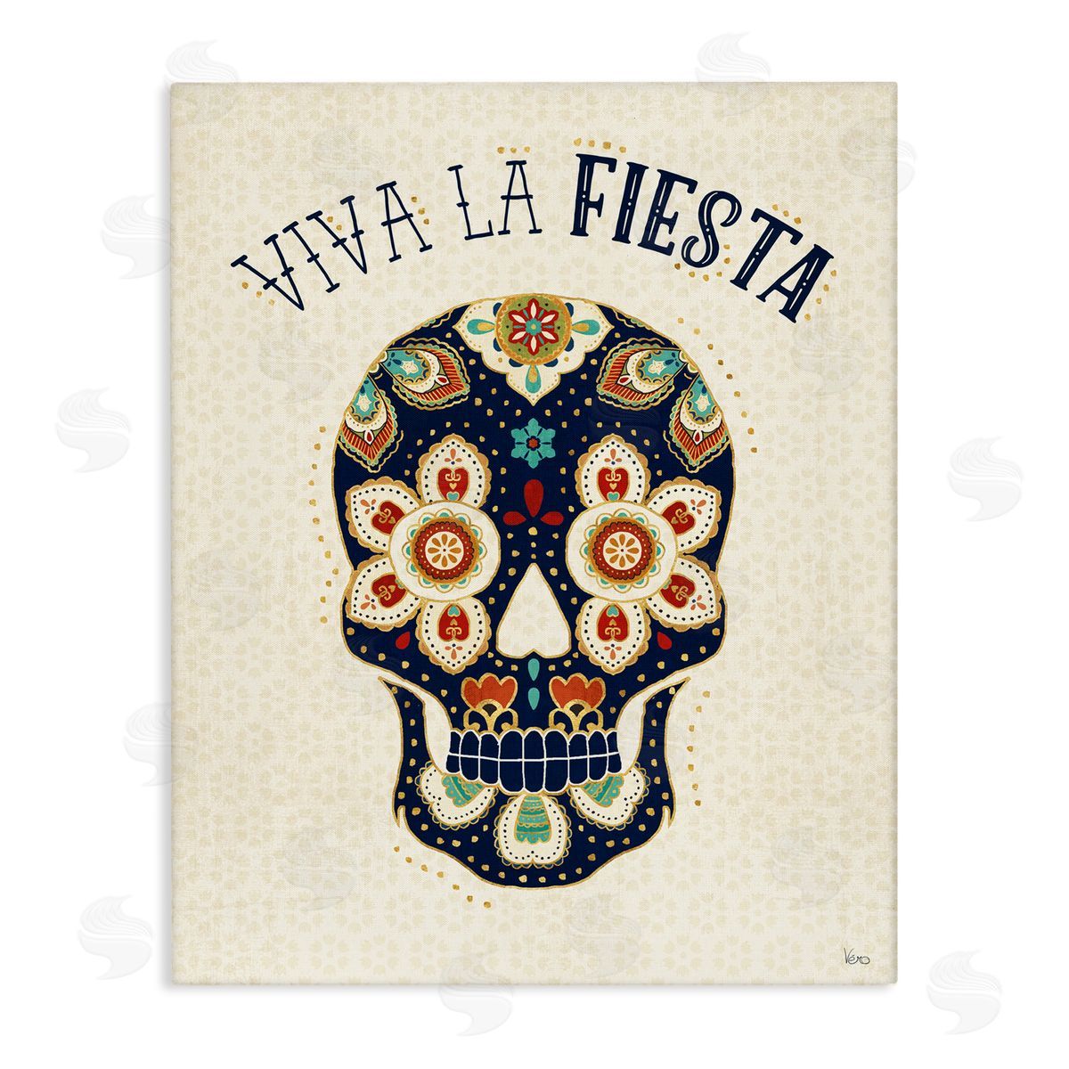 Veronique Charron Viva la Fiesta Calavera Canvas Wall Art Print