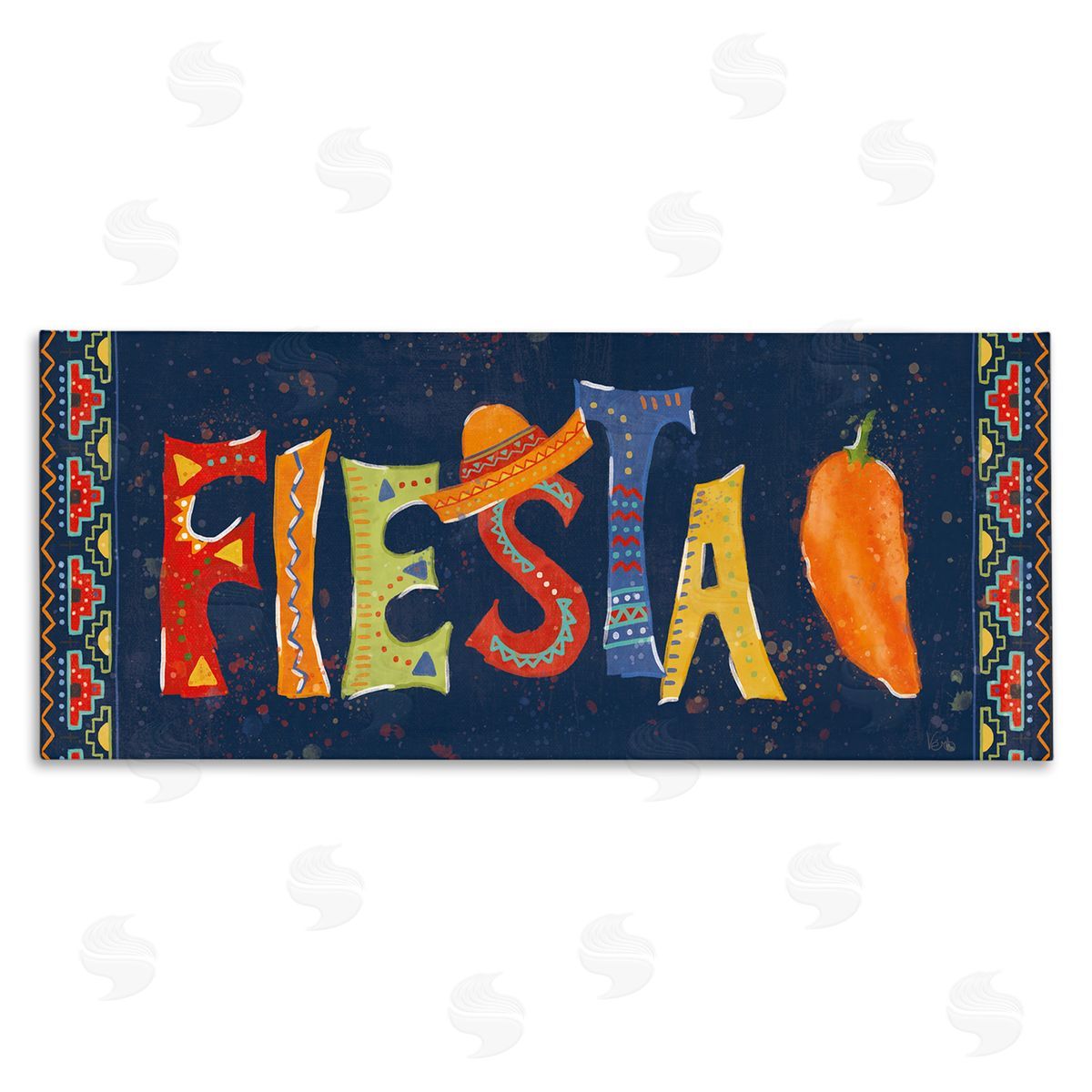 Veronique Charron Fiesta con Pimiento Colorido Canvas Wall Art Print
