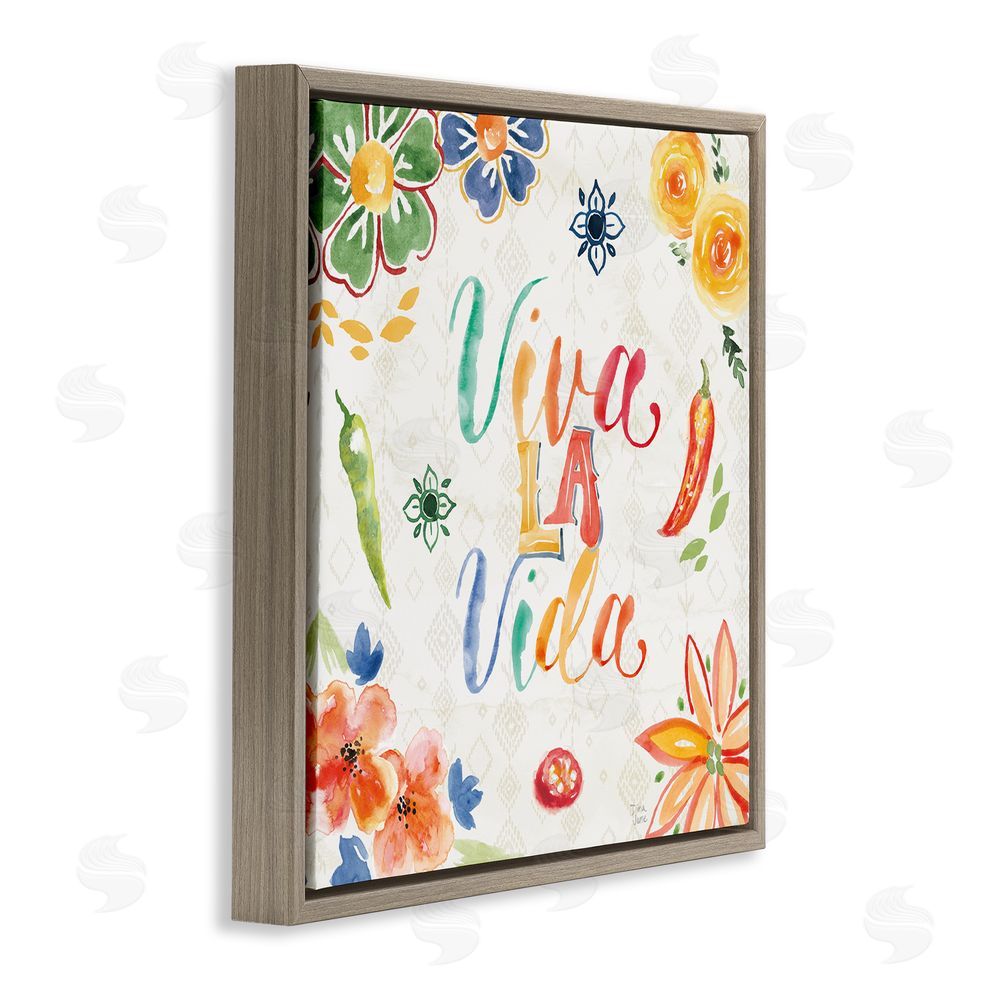 Dina June Viva La Vida Celebración Brown Floating Frame Canvas Wall Art Print