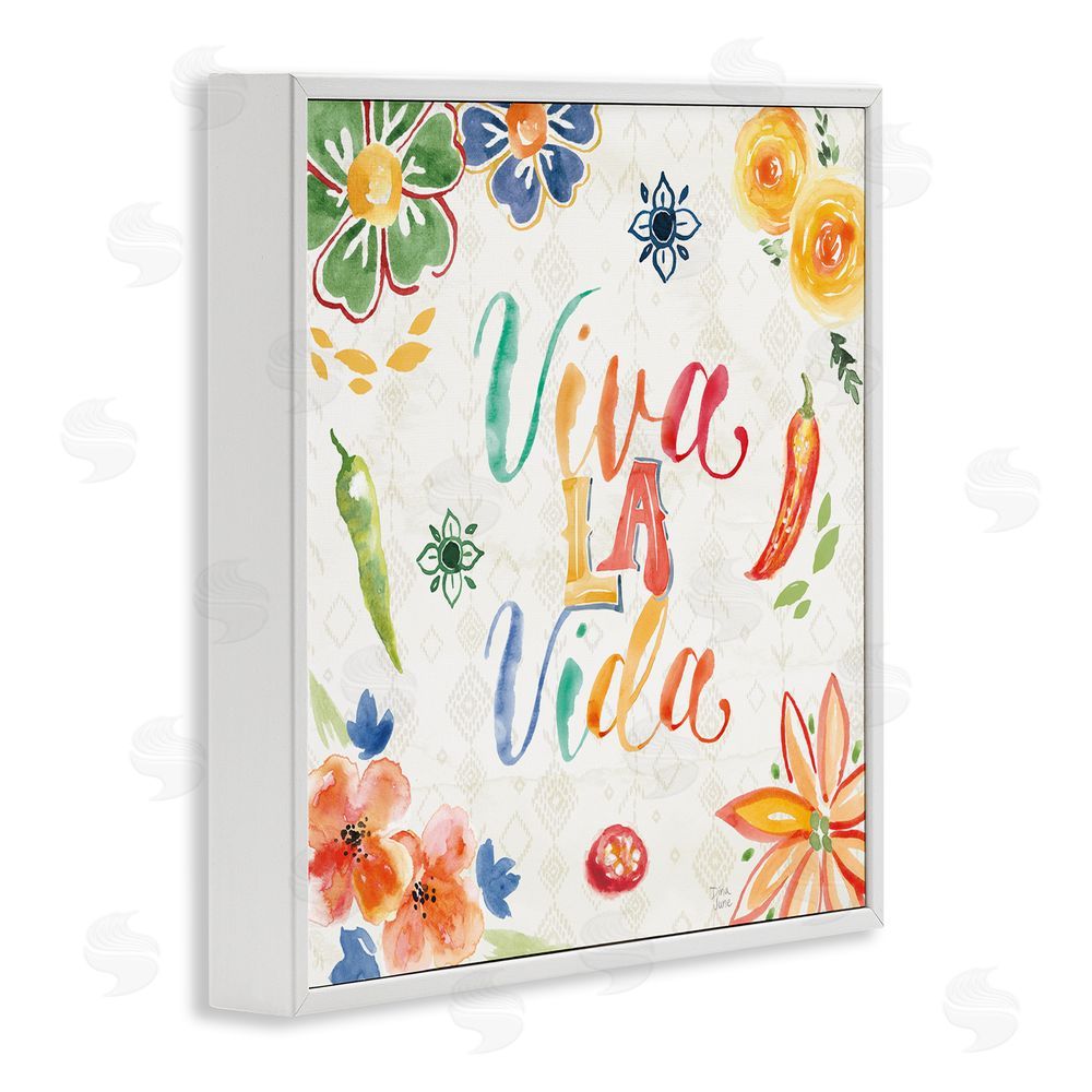 Dina June Viva La Vida Celebración White Framed Giclee Wall Art Print