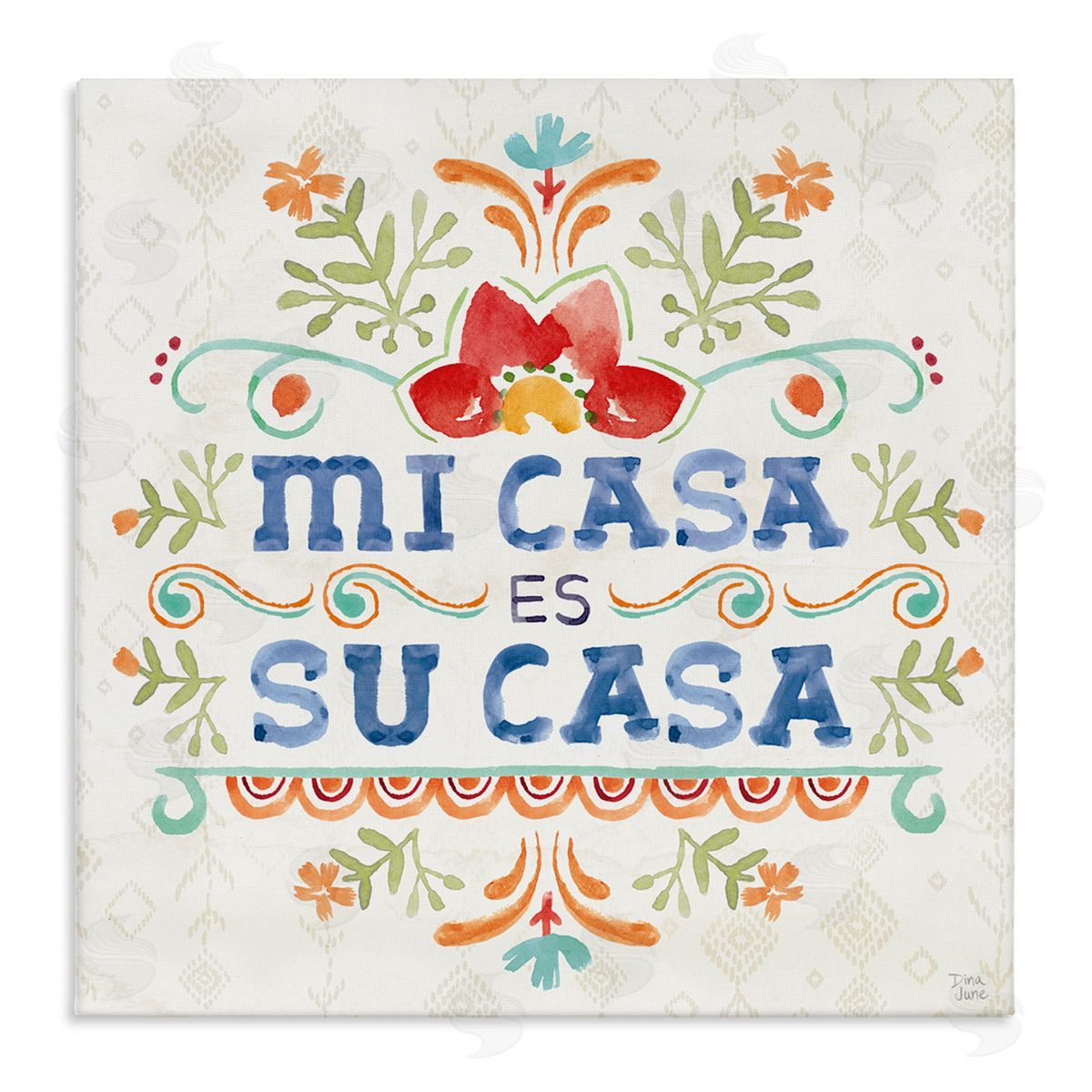 Dina June Su Casa Hogar Acogedor Canvas Wall Art Print