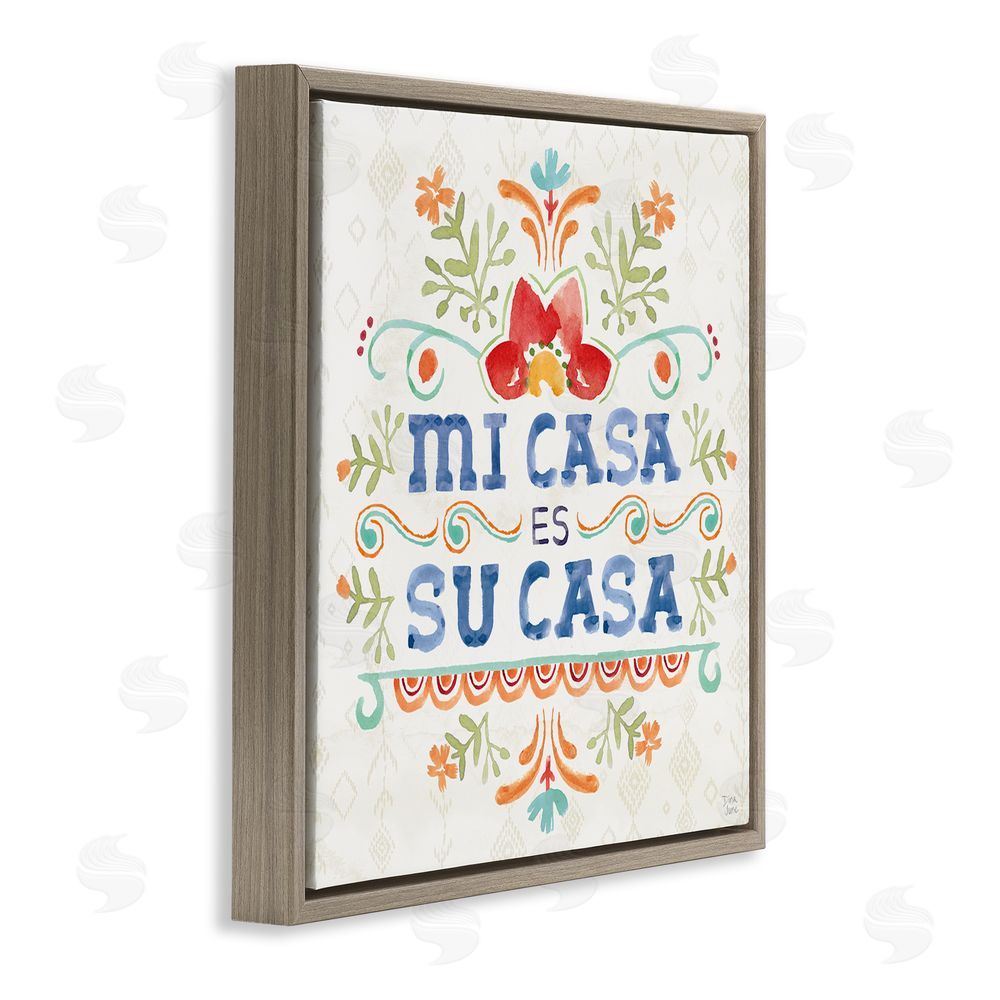 Dina June Su Casa Hogar Acogedor Brown Floating Frame Canvas Wall Art Print