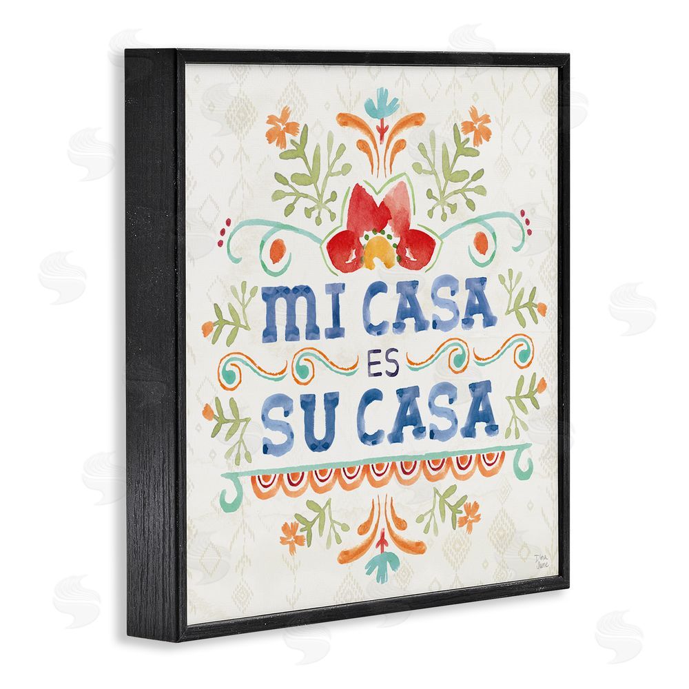 Dina June Su Casa Hogar Acogedor Black Framed Giclee Wall Art Print