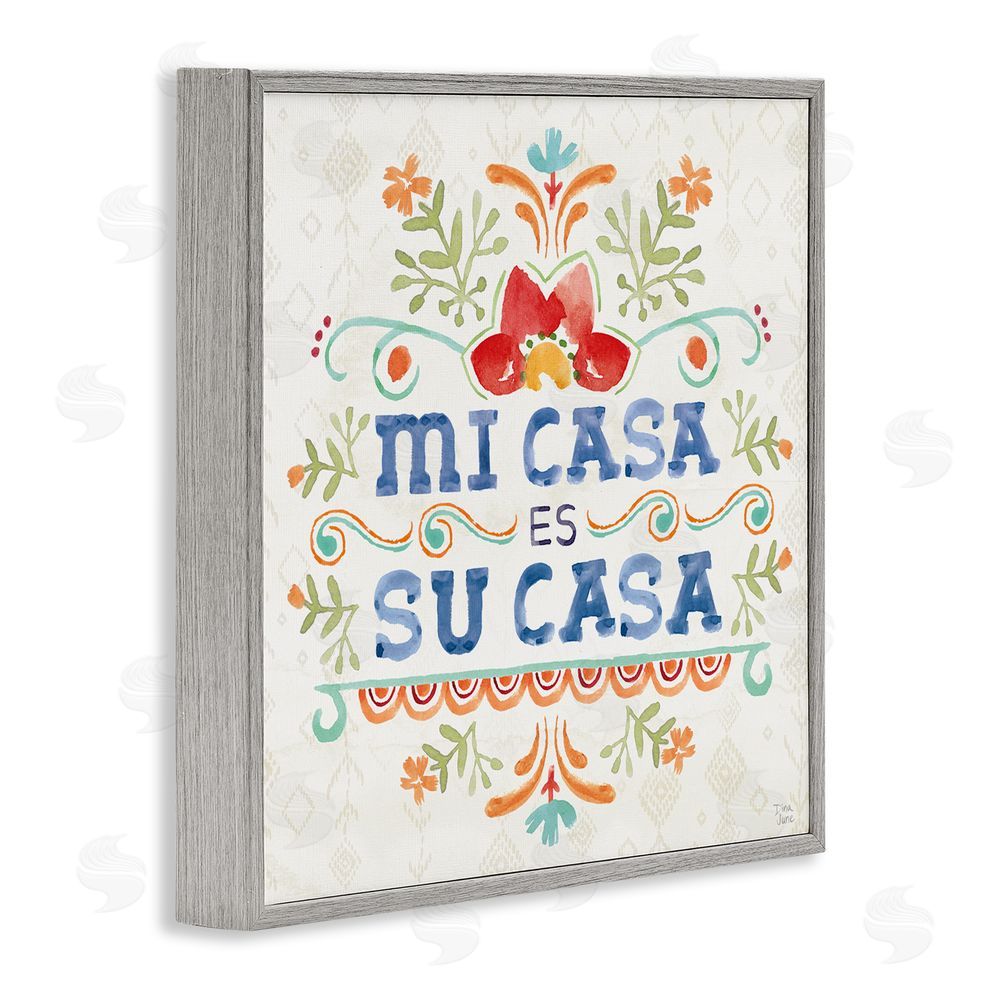 Dina June Su Casa Hogar Acogedor Gray Framed Giclee Wall Art Print