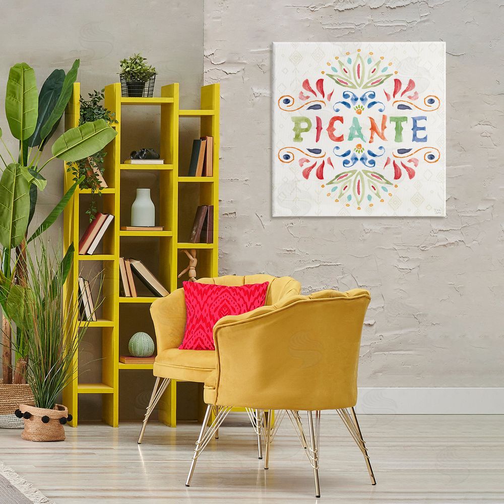 Dina June Picante con Patrón Vibrante Canvas Wall Art Print in Room