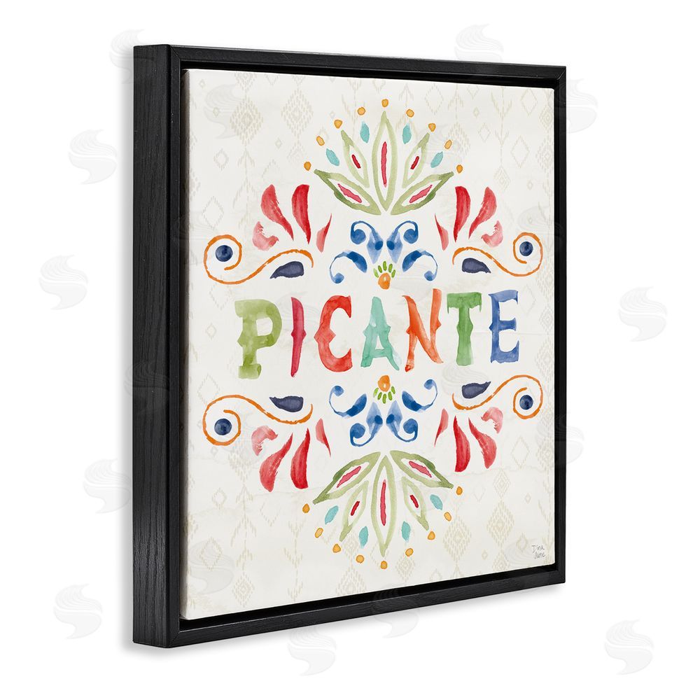 Dina June Picante con Patrón Vibrante Black Floating Frame Canvas Wall Art Print