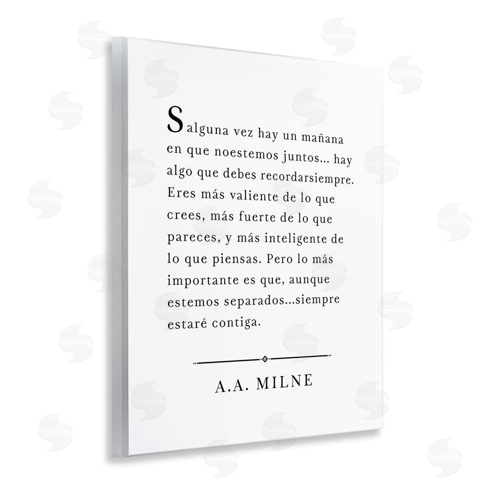 Lettered and Lined Siempre Contigo - A.A. Milne Wooden Wall Plaque Art Print
