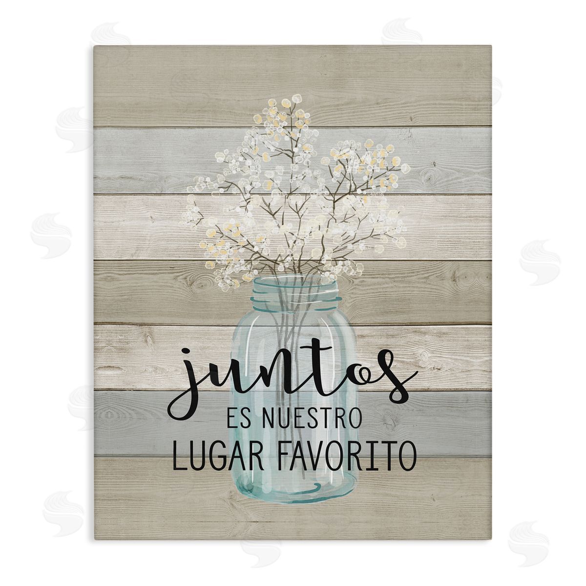 Lettered and Lined Juntos, Nuestro Lugar Favorito Canvas Wall Art Print