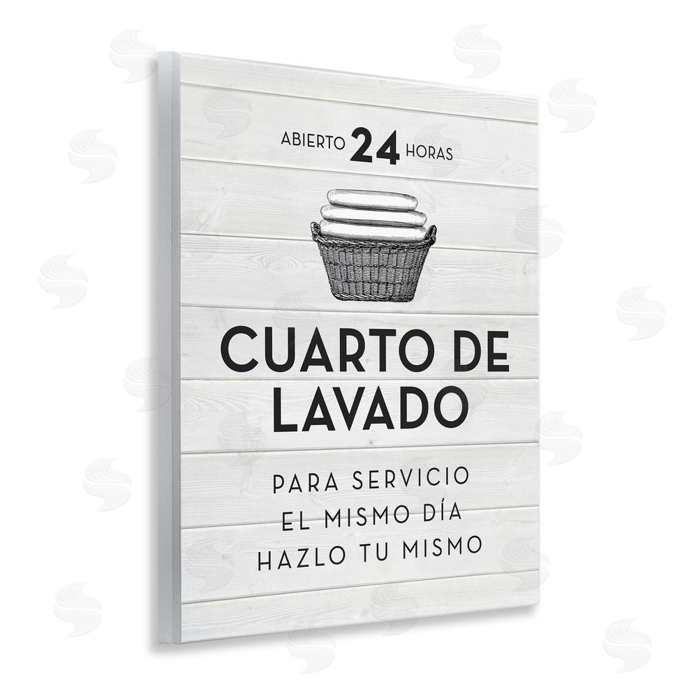 Lettered and Lined Publicidad Día de Lavandería, Blanco Wooden Wall Plaque Art Print