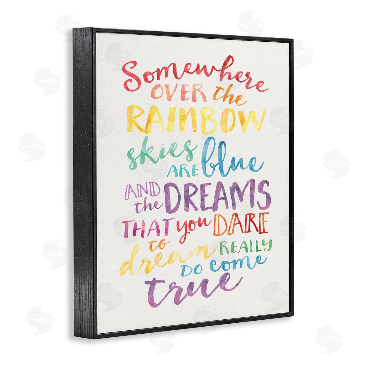 Rainbow Lyrics Watercolor Black Frame Print Wall Art, Home Decor by Erica Billups