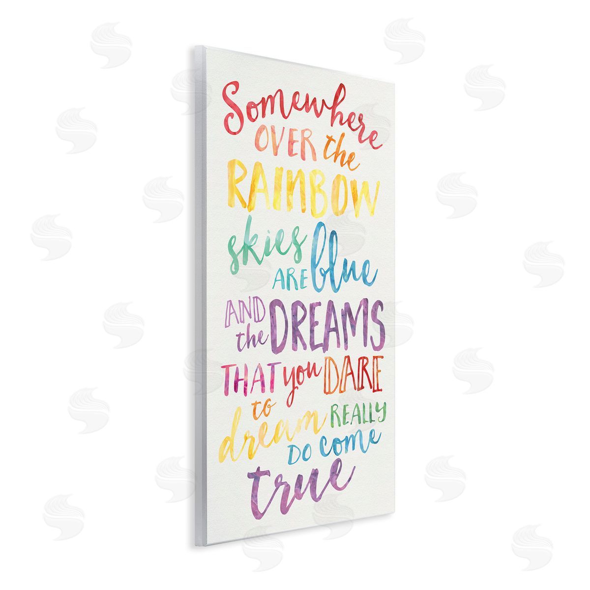 Rainbow Lyrics Watercolor Wood Plaque Wall Art, Home Decor by Erica Billups