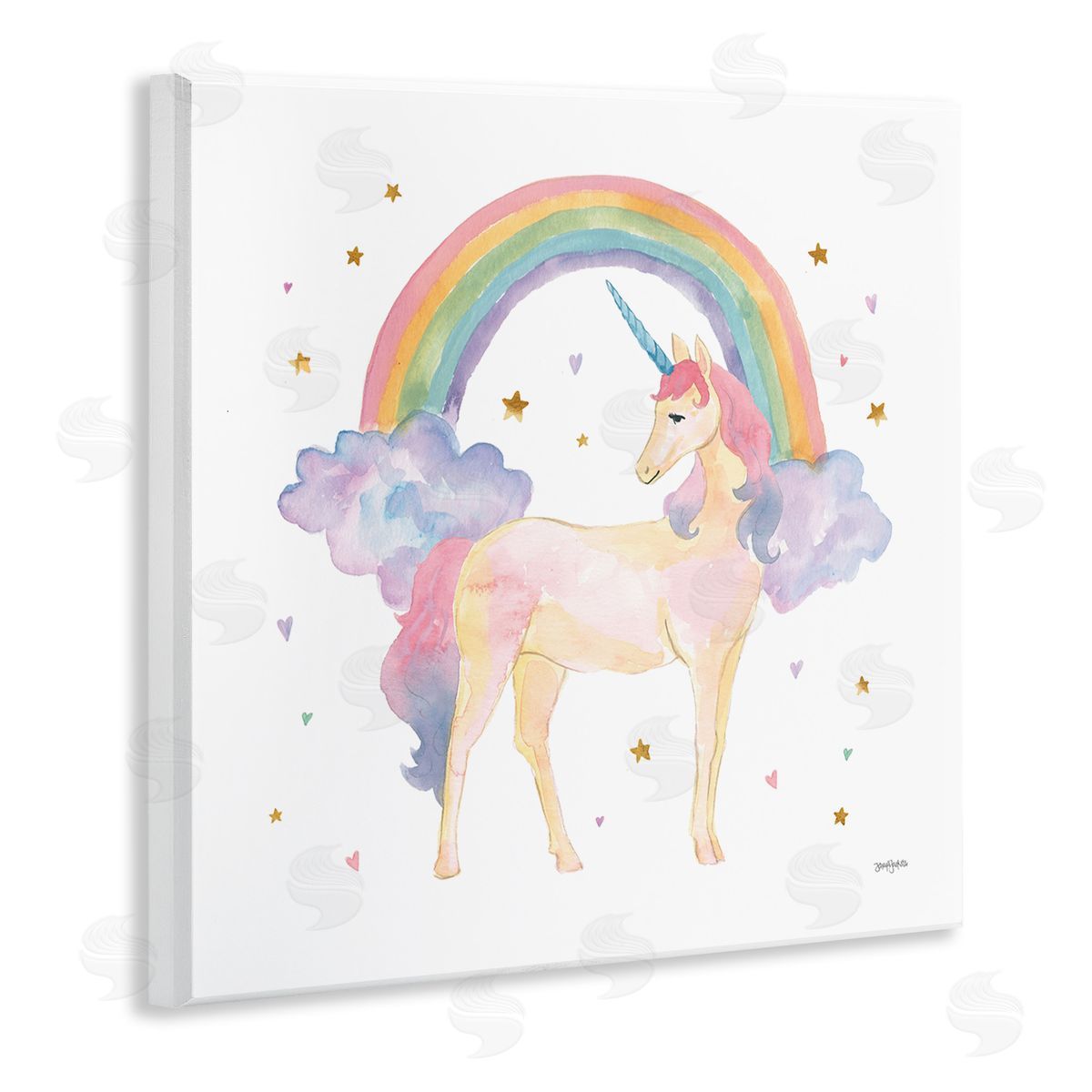 Kids Nursery Unicorn Watercolor Wood Plaque Wall Art, Home Decor by Jenaya Jordan