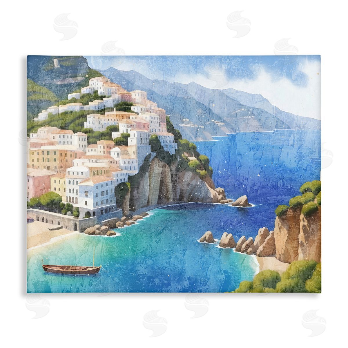 Vibrant Coastal Seascape Canvas Wall Art, Home Decor by Kim Allen