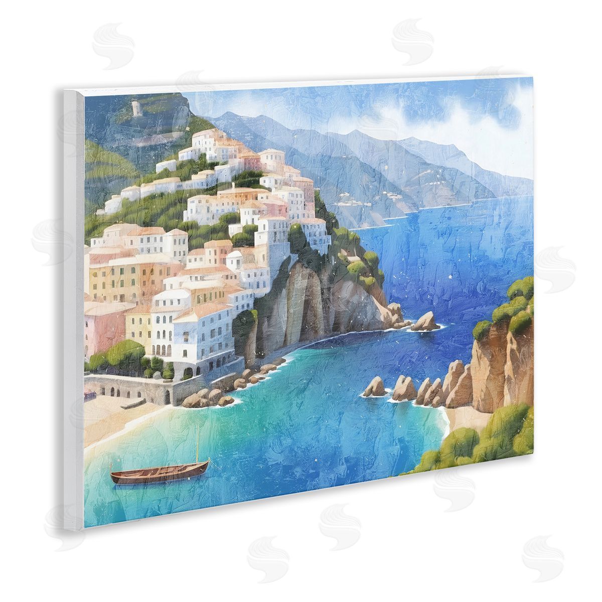 Vibrant Coastal Seascape Wood Plaque Wall Art, Home Decor by Kim Allen
