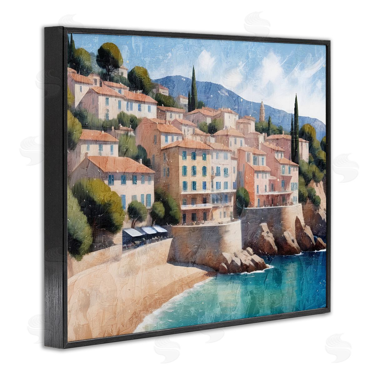 Charming Coastal Architecture Black Frame Print Wall Art, Home Decor by Kim Allen