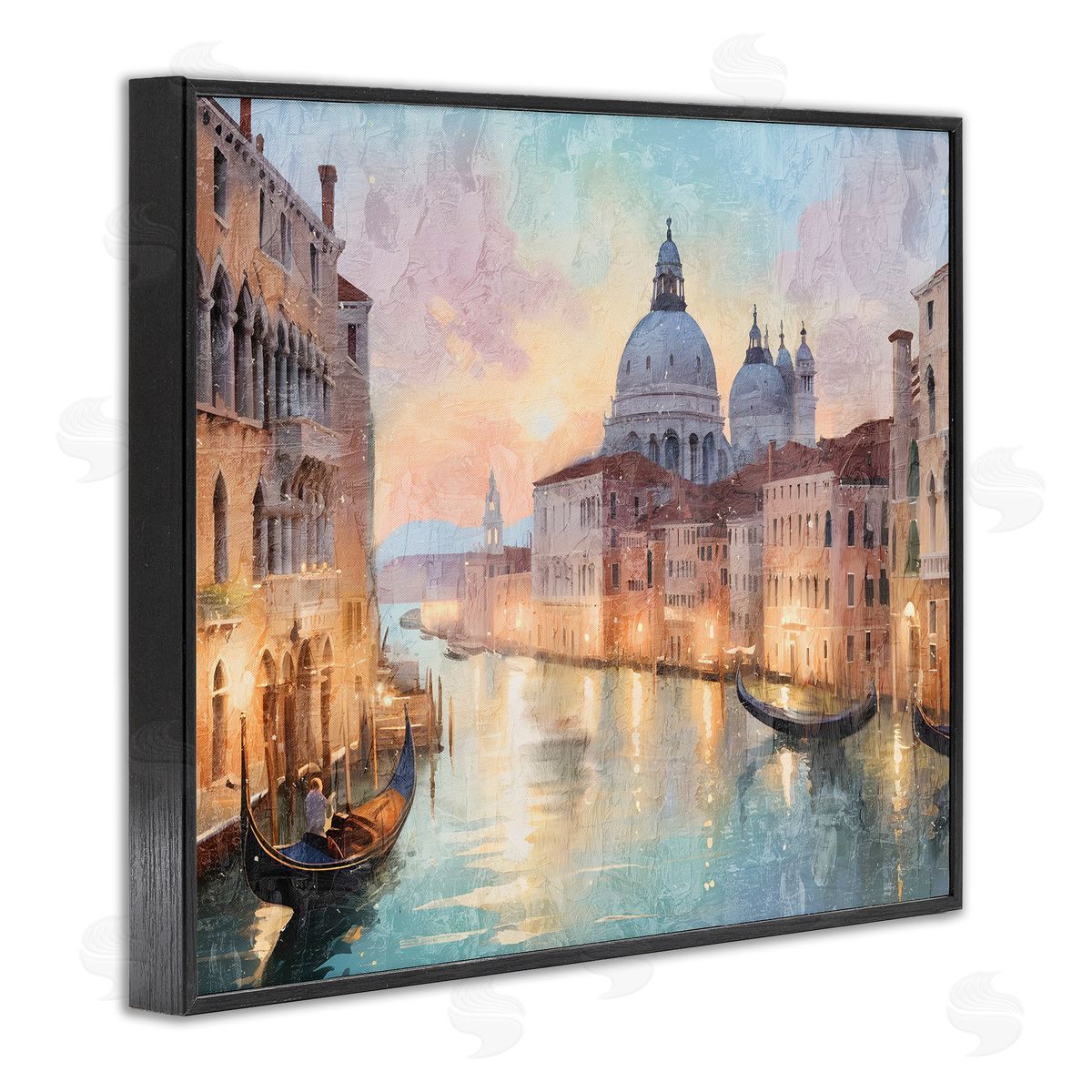 Scenic Venetian Canal Black Frame Print Wall Art, Home Decor by Kim Allen