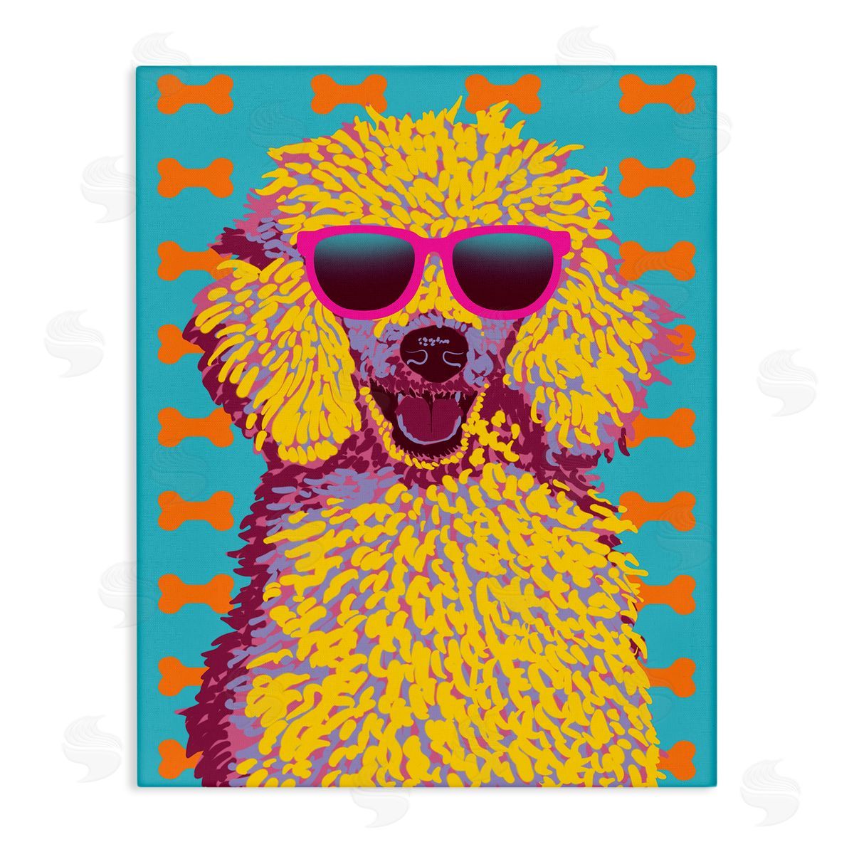 Retro Pop Poodle Canvas Wall Art, Home Decor by Marcus Prime