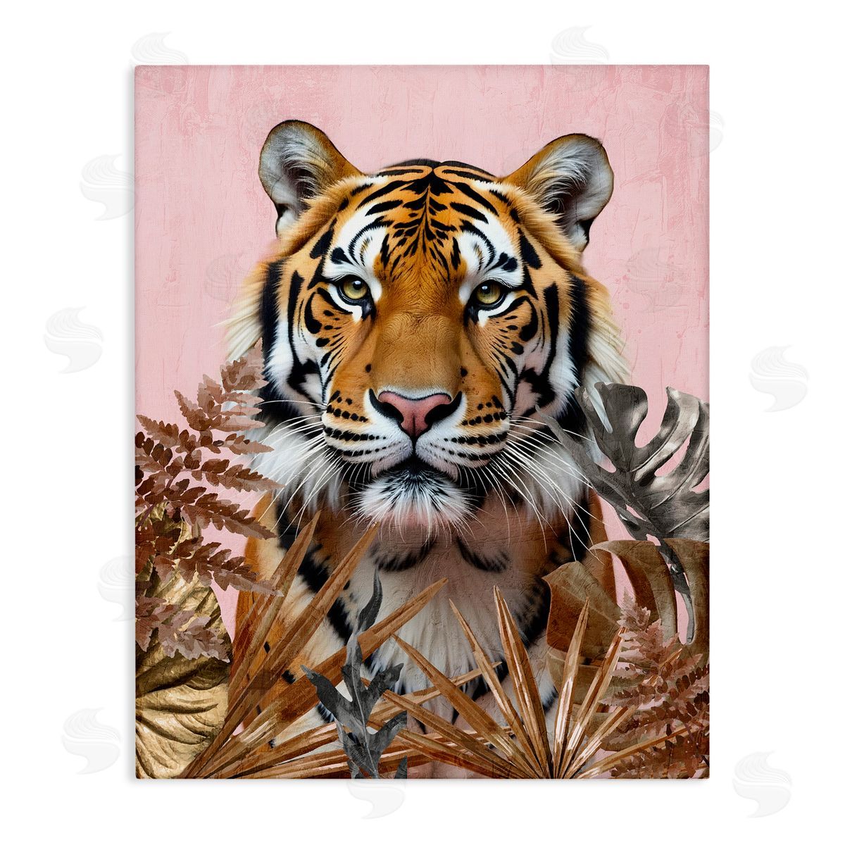 Fierce Tiger on Pink Canvas Wall Art, Home Decor by Kim Allen