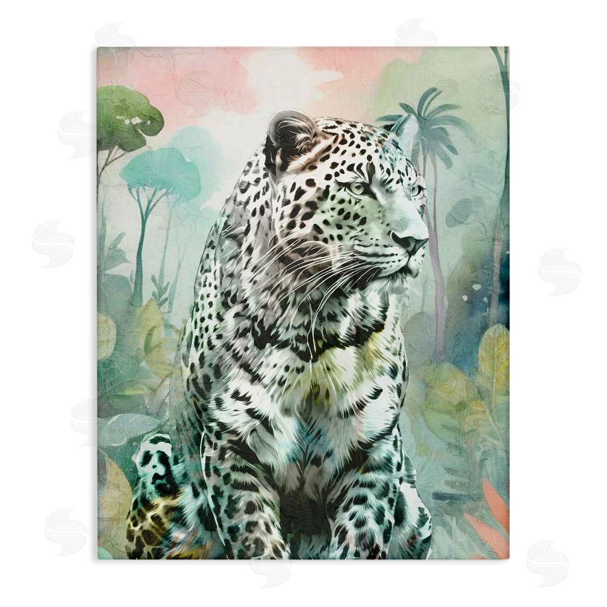 Leopard Gazing in Jungle Canvas Wall Art, Home Decor by Kim Allen
