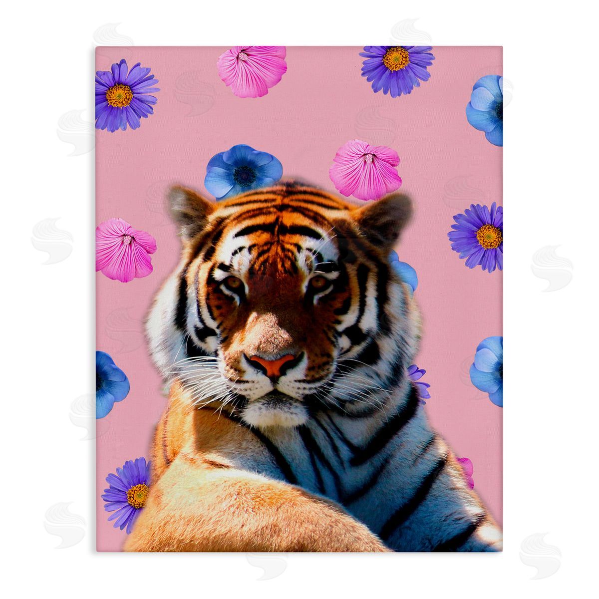 Floral Safari Tiger Canvas Wall Art, Home Decor by Marcus Prime