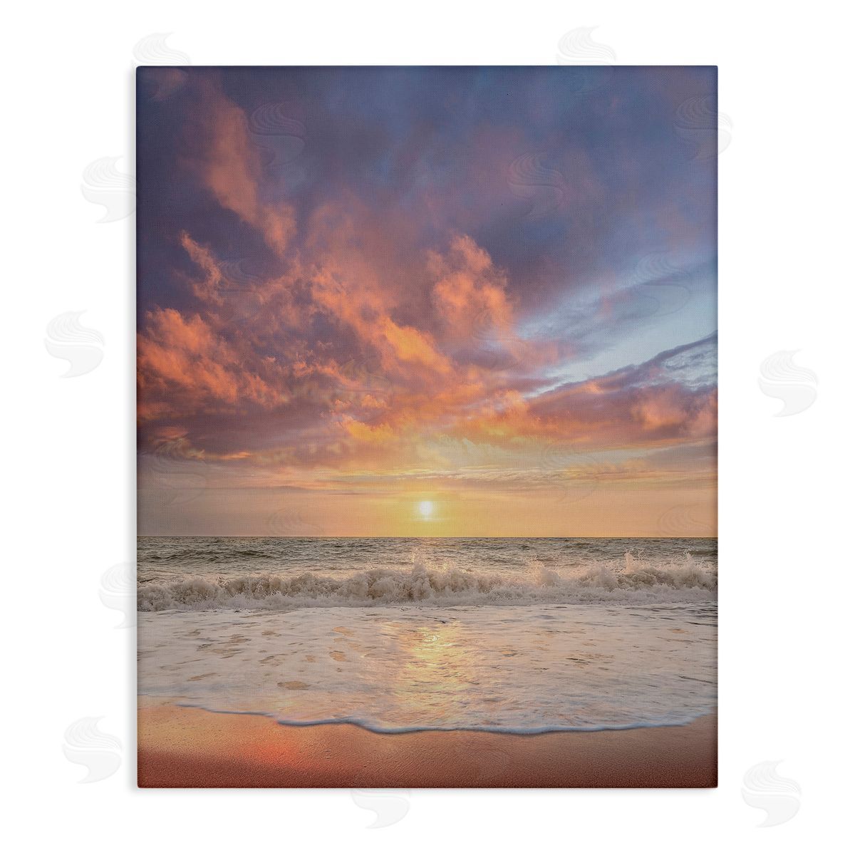 Sunlit Clouds over Beach Canvas Wall Art, Home Decor by Mike Calascibetta