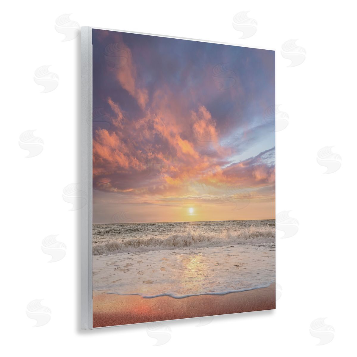 Sunlit Clouds over Beach Wood Plaque Wall Art, Home Decor by Mike Calascibetta