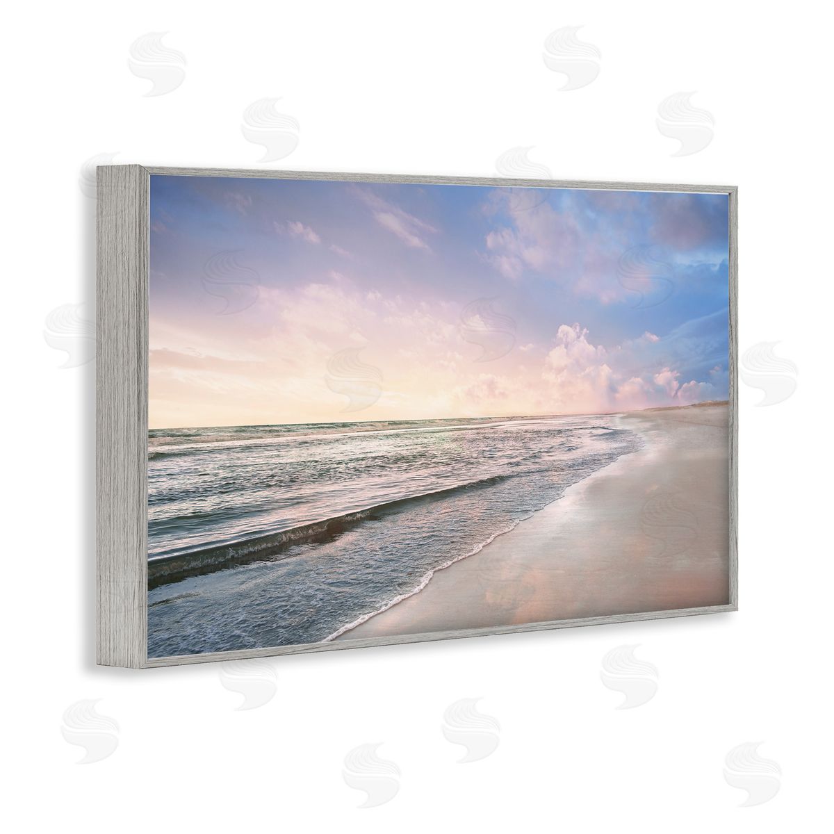 Receding Beach Shore Grey Frame Print Wall Art, Home Decor by Natalie Carpentieri