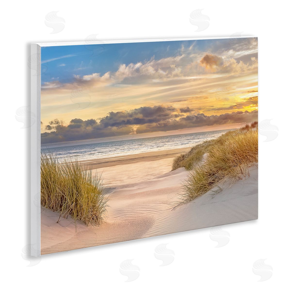 Serene Beach Between Dunes Wood Plaque Wall Art, Home Decor by Mike Calascibetta