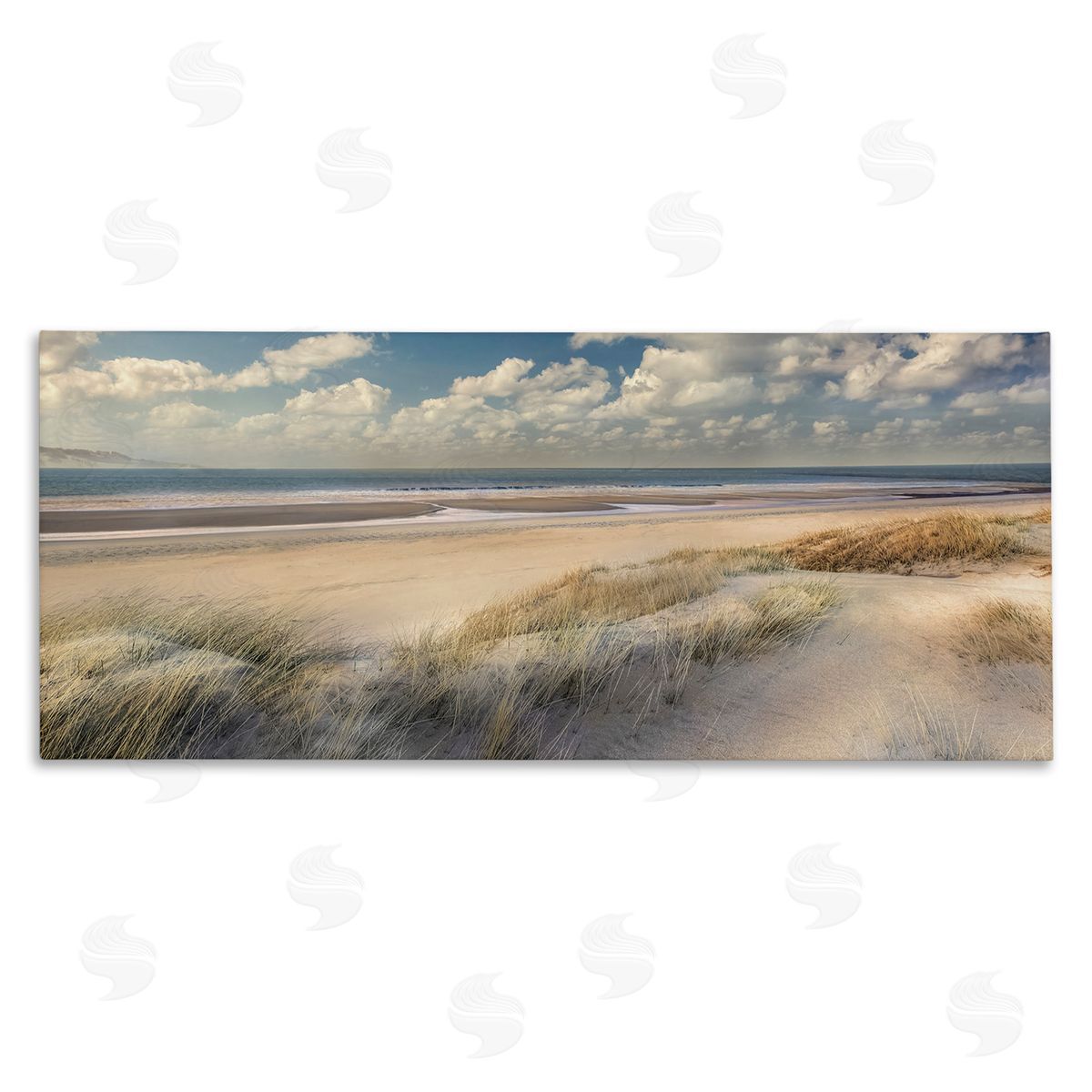 Rolling Clouds Beach Scenery Canvas Wall Art, Home Decor by Mike Calascibetta