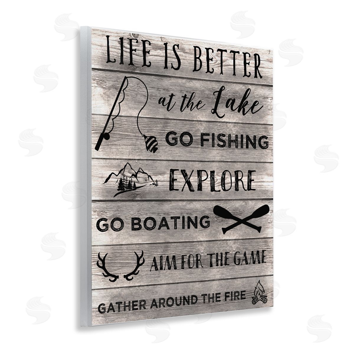 Lake Activities & Phrases Wood Plaque Wall Art, Home Decor by CAD Designs