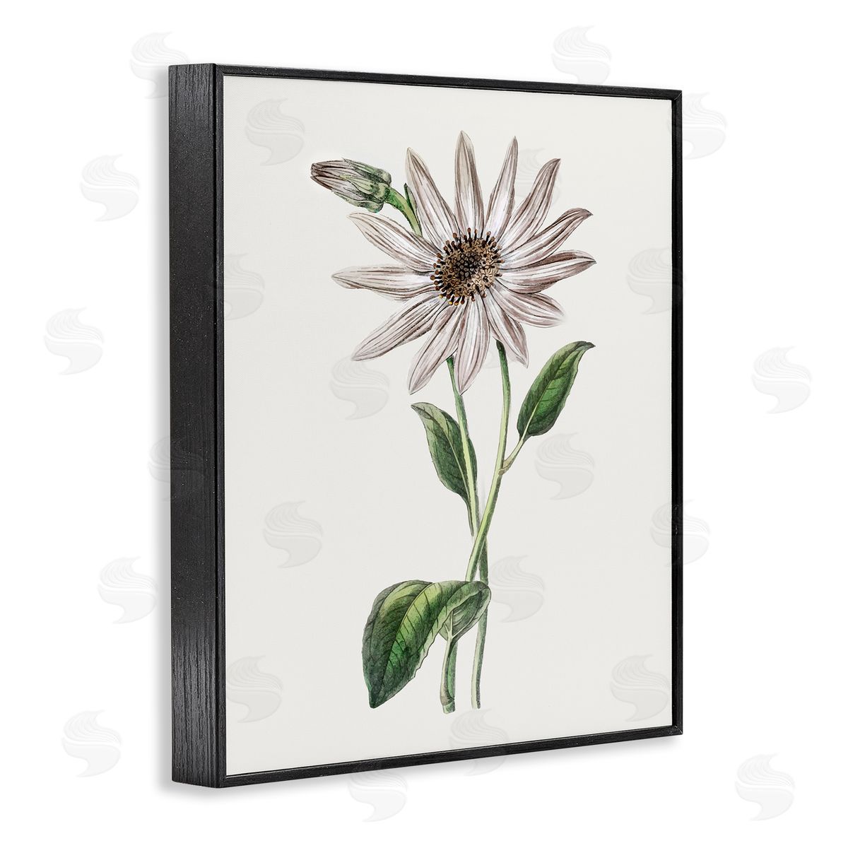 Vintage Mum Sprig Black Frame Print Wall Art, Home Decor by CAD Designs