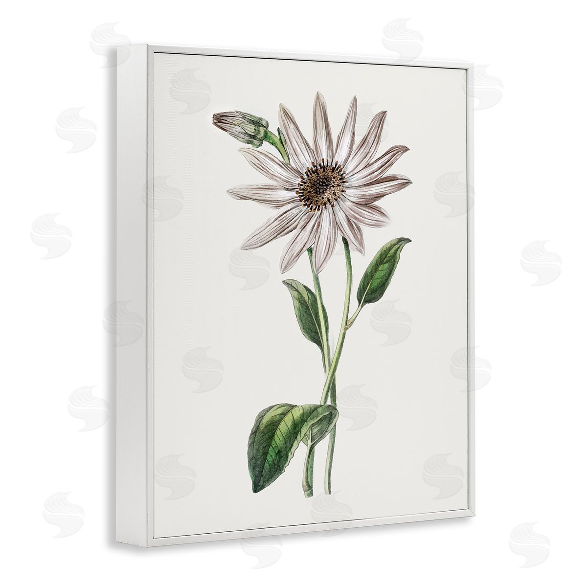 Vintage Mum Sprig White Frame Print Wall Art, Home Decor by CAD Designs